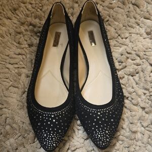 Jennifer Lopez Womens Size 10 Black Studded Flats